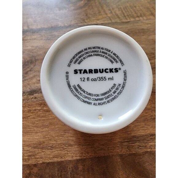 2016 Starbucks Siren Mermaid Logo Ceramic Travel Tumbler w/Lid 12oz Grande - Picture 4 of 4